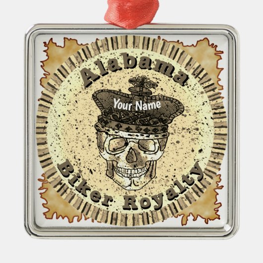 Alabama Biker  Metalen Ornament (Voorkant)