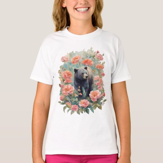 Alabama Black Beer Cub omgeven door Camellia T-shirt (Voorkant)