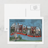 Alabama (blauw) Grote Letter-scènesAlabama Briefkaart (Voorkant / Achterkant)