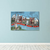 Alabama (blauw) Grote Letter-scènesAlabama Canvas Afdruk (Insitu (Houten vloer))