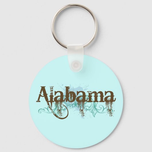 Alabama Blue Grunge T-shirt Gift Sleutelhanger (Voorkant)