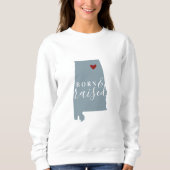 Alabama Born en Raised | State-kaart bewerkbare kl Trui (Voorkant)