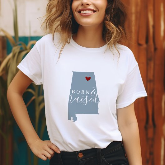 Alabama Born en Raised | State-kaart bewerkbare kl Trui