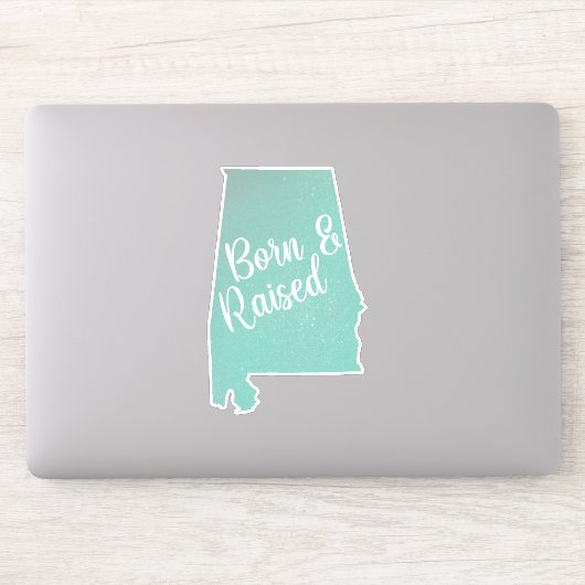 Alabama Born & Raised Sticker (Computer)