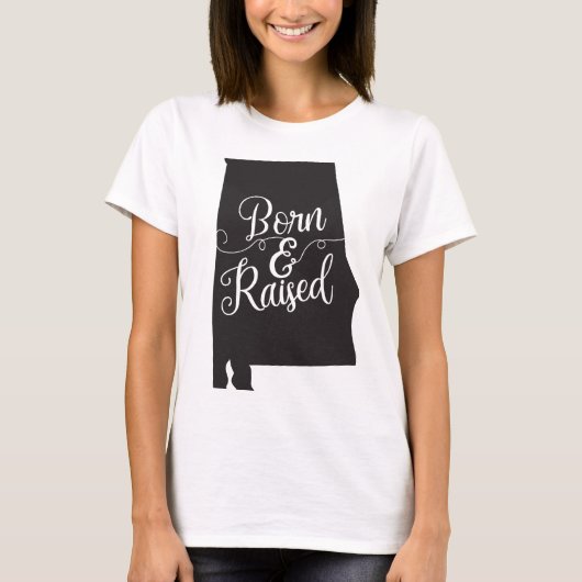 Alabama Born & Raised T-shirt (Voorkant)