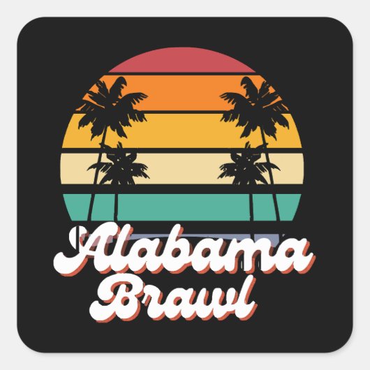 Alabama Brawl Vierkante Sticker (Voorkant)