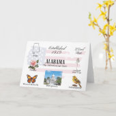 Alabama Briefkaart | Geef thema's en oriëntatiepun (Gele Bloem)