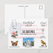 Alabama Briefkaart | Geef thema's en oriëntatiepun (Voorkant / Achterkant)