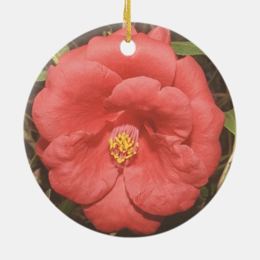 Alabama Camellia (rood) Keramisch Ornament (Achterkant)
