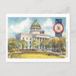 Alabama Capitol met Zegel Briefkaart