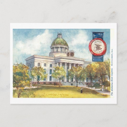 Alabama Capitol met Zegel Briefkaart (Voorkant)