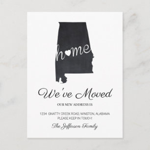 Alabama Chalkboard State Map Moving Briefkaart