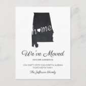 Alabama Chalkboard State Map Moving Briefkaart (Voorkant)