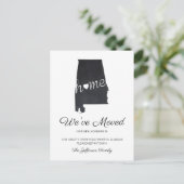 Alabama Chalkboard State Map Moving Briefkaart (Staand voorkant)