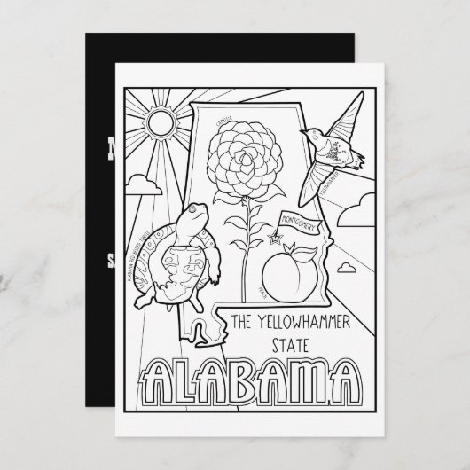 Alabama Collage Kaart (Voorkant / Achterkant)