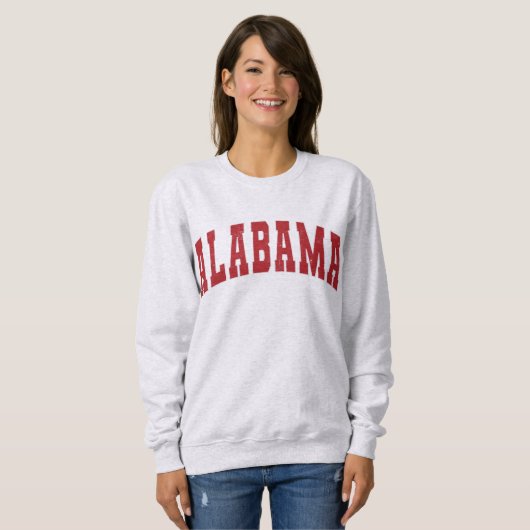 Alabama  College Style Red Text Sweatshirt (Voorkant volledig)