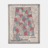  Alabama County Map (1859) Fleece Deken (Voorkant)