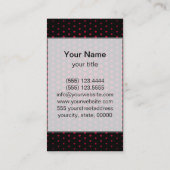 Alabama crimson Techno Stippen Modern Black Visitekaartje (Achterkant)