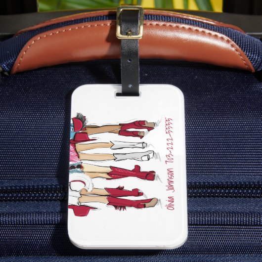 Alabama Dames Cowboy Laarzen Crimson Mode Custom Bagagelabel (Voorkant Insitu 2)