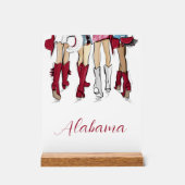 Alabama Dames Mode Cowboy Boot Rood Wit Acryl Bord (Voorkant)