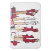 Alabama Dames Mode Cowboy Boot Rood Wit Badmat (Voorkant Verticaal)