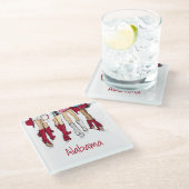 Alabama Dames Mode Cowboy Boots Crimson Red Glazen Onderzetter (Schuin)