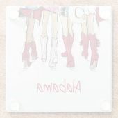 Alabama Dames Mode Cowboy Boots Crimson Red Glazen Onderzetter (Achterkant)