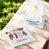 Alabama Dames Mode Cowboy Boots Crimson Red Glazen Onderzetter