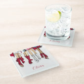 Alabama Dames Mode Cowboy Boots Petten Crimson Glazen Onderzetter (Schuin)