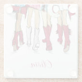 Alabama Dames Mode Cowboy Boots Petten Crimson Glazen Onderzetter (Achterkant)