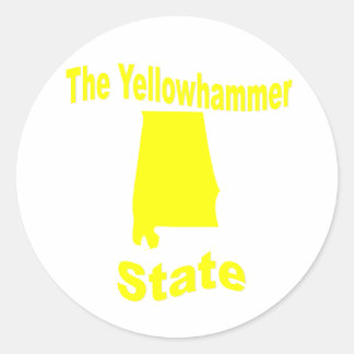 Alabama: De staat Yellowhammer Ronde Sticker