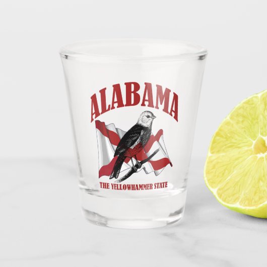 Alabama, de staat Yellowhammer Shot Glas (Voorkant)