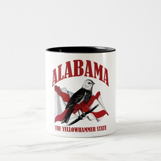 Alabama, de staat Yellowhammer Tweekleurige Koffiemok (Center)