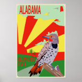 Alabama, deelstaat Yellowhammer, reisposter Poster (Voorkant)