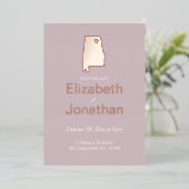 Alabama Destination Wedding Save the Date Roos Folie Uitnodiging (Staand Voorkant)