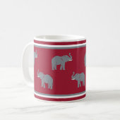 Alabama Elephant Crimson en Grey Koffiemok (Voorkant links)