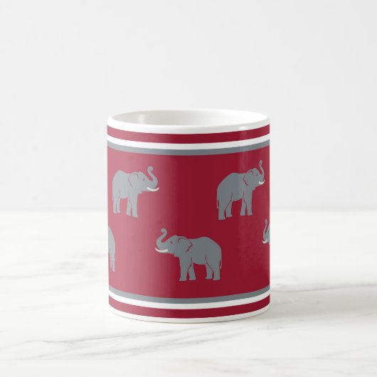 Alabama Elephant Crimson en Grey Koffiemok (Center)