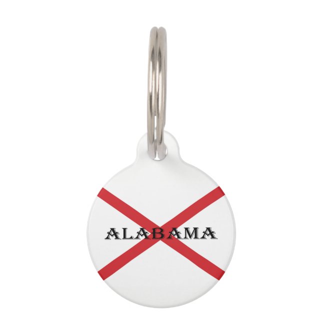 Alabama en Flag Custom Details ptcnt Huisdierpenning (Voorkant)