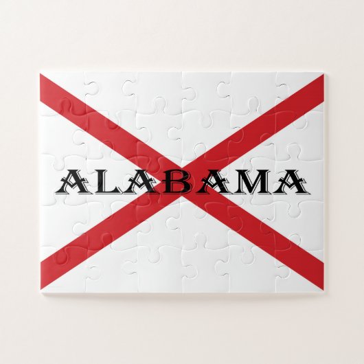 Alabama en Vlag 11x14 30pc jpcnt Legpuzzel (Horizontaal)