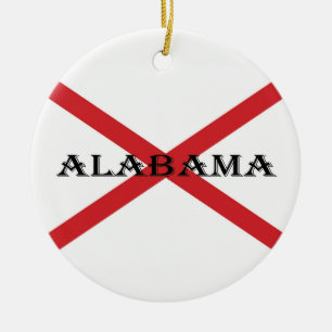 Alabama en vlag ornant keramisch ornament