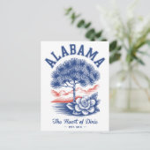Alabama Est 1819 Minimale Natuur Het hart van Dixi Briefkaart (Staand voorkant)
