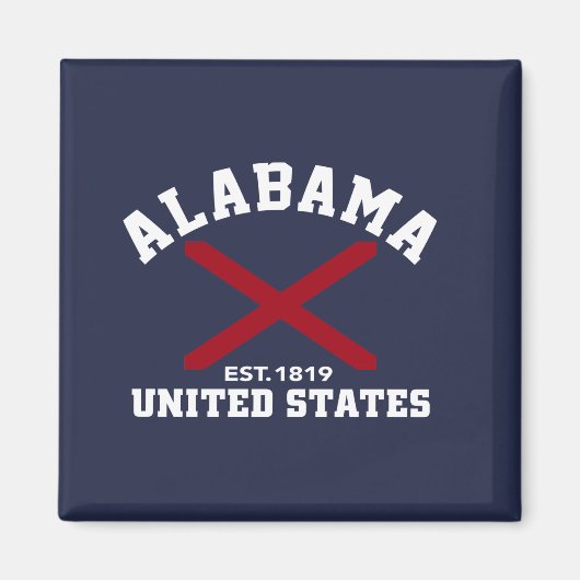 Alabama Est 1819 USA State Independence Day Magneet (Voorkant)