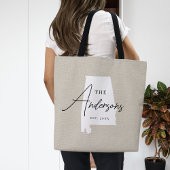 Alabama familie Monogram staat Canvas tas