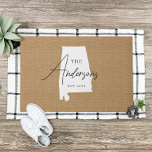 Alabama Familie Monogram Staat Deurmat