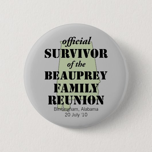 Alabama Family Reunion Survivor (groen) Ronde Button 5,7 Cm (Voorkant)