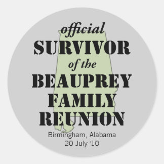 Alabama Family Reunion Survivor (groen) Ronde Sticker