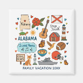 Alabama Family Trip Keepsake Personalized Magneet (Voorkant)