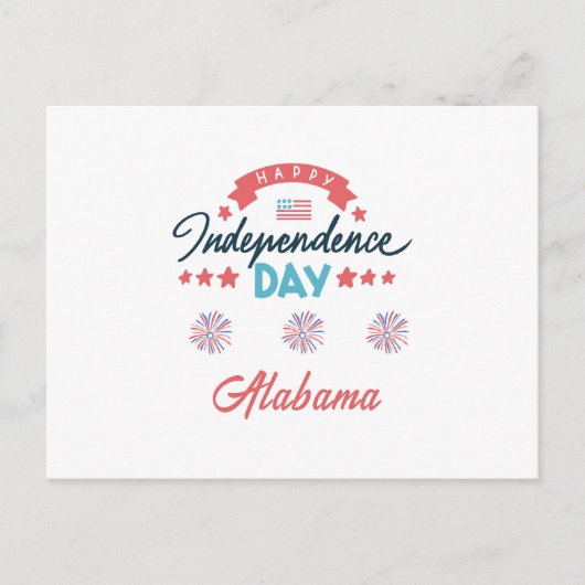 Alabama: Fijne Onafhankelijkheidsdag! Briefkaart (Voorkant)