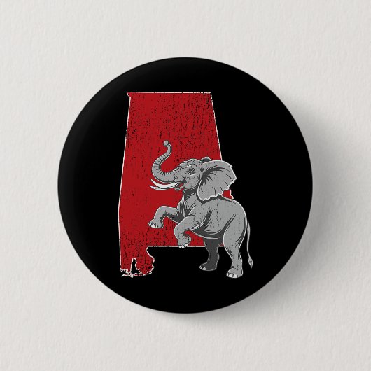 Alabama Football Lover - Elephant Game Day Ronde Button 5,7 Cm (Voorkant)