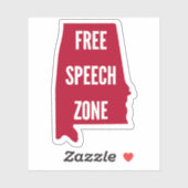 Alabama - Free Speech Zone Sticker (Vel)